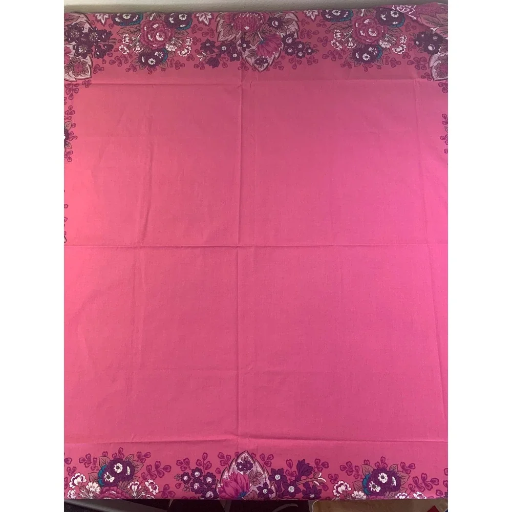 Souleiado French Provencal Pink Floral Cotton Tablecloth 130x130cm